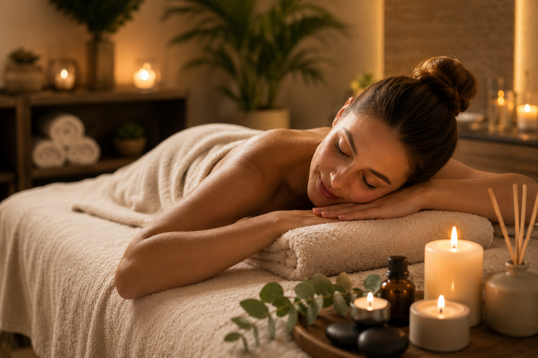 Woman relaxing during a spa massage treatment at The Willows Retreat